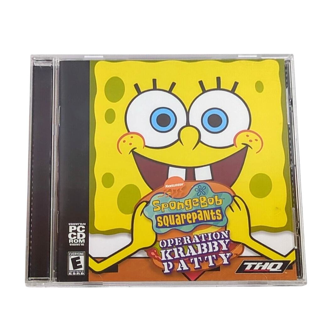SpongeBob Operation Krabby Patty PC CD-ROM THQ Windows 95/98 Used Good 2001